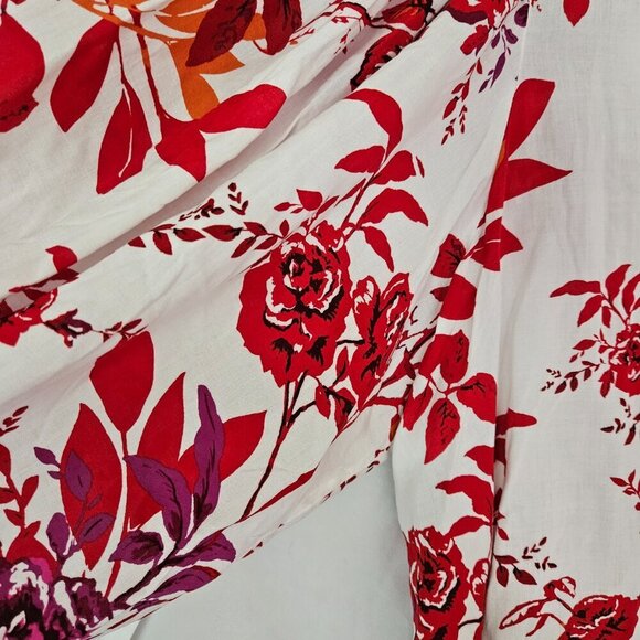 STELLA & GINGER White Floral Pattern Woven Shirt 1X - Picture 4 of 10